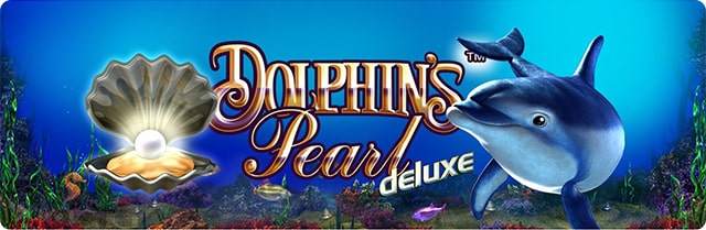 Логотип игрового автомата Dolphins Pearl Deluxe.